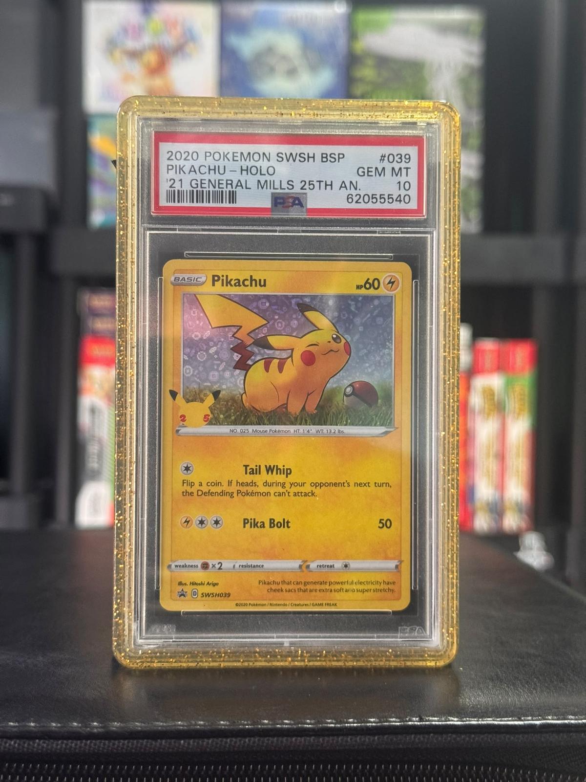 Pikachu Holo #SWSH039 – SWSH Black Star Promo General Mills 25th (2020) – PSA 10