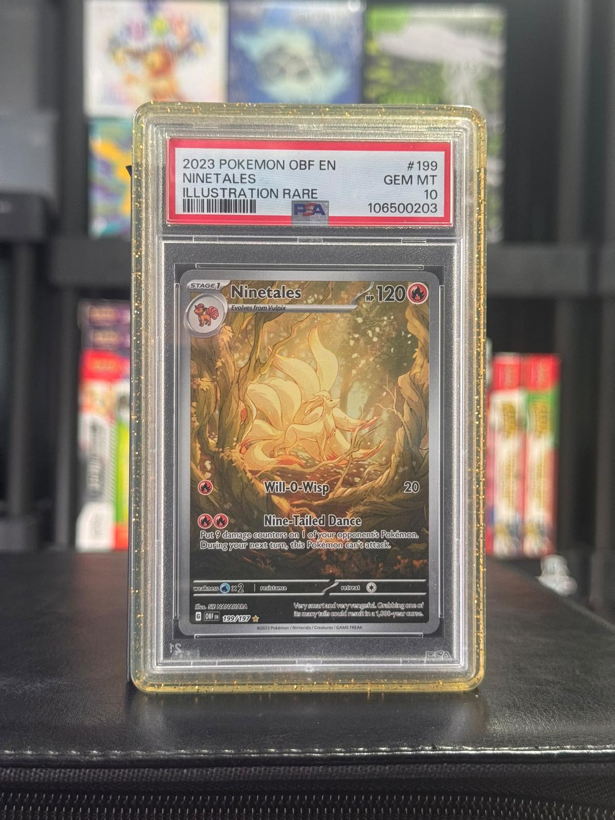 Ninetales Illustration Rare #199 – Obsidian Flames (2023) – PSA 10